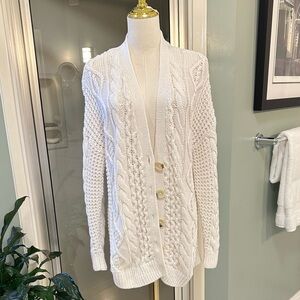 Abercrombie & Fitch Cream Cable Knit Cardigan